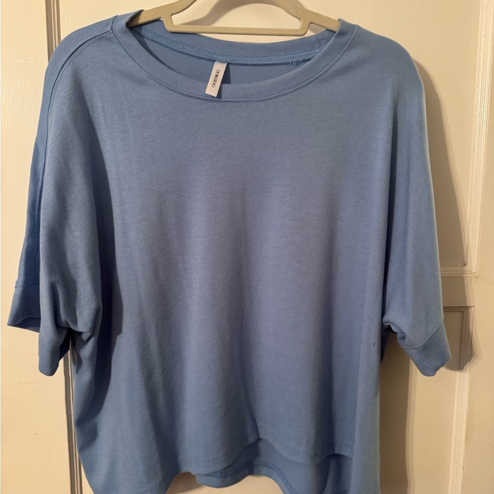 Light Blue Short Sleeve Top, oversized